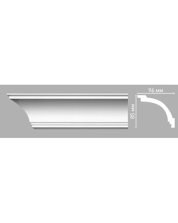 Плинтус потолочный гладкий Decomaster 96262 (85х96х2400мм)