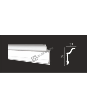 Карниз Decor Dizayn DD501 Полистирол 2000*59*31 мм