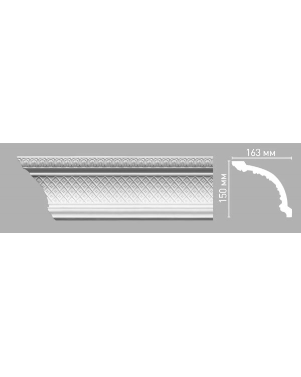 Плинтус потолочный с орнаментом Decomaster 95140 (150х163х2400мм)