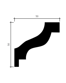 Карниз Европласт 1.50.103 гибкий Пенополиуретан 2000*50*50 мм-foto2