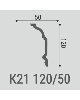 Карниз Bello Deco К21 XPS Полимер 2000*120*50 мм-foto2