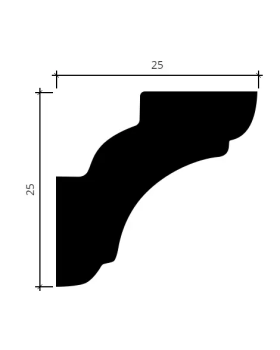 Карниз Европласт 1.50.292 гибкий Пенополиуретан 2000*25*25 мм-foto2