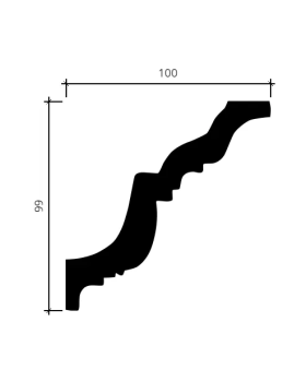 Карниз Европласт 1.50.116 гибкий Пенополиуретан 2000*100*99 мм-foto2