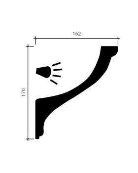 Карниз Европласт 1.50.222 гибкий Пенополиуретан 2000*166*164 мм-foto2