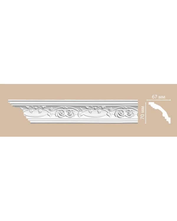 Потолочный плинтус с орнаментом Decomaster DT 9815 (67*70*2400