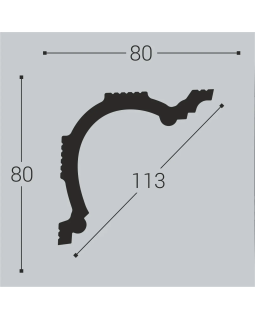 Карниз Bello Deco К1 XPS Полимер 2000*80*80 мм-foto2