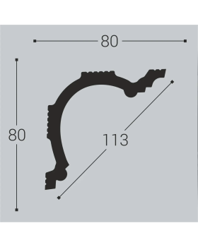 Карниз Bello Deco К1 XPS Полимер 2000*80*80 мм-foto2