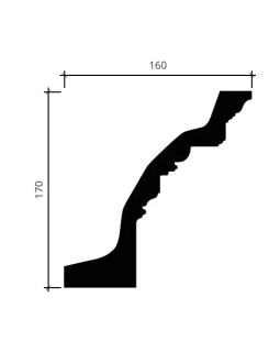 Карниз Европласт 1.50.153 гибкий Пенополиуретан 2000*170*159 мм-foto2