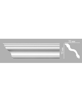 Плинтус потолочный гладкий Decomaster 96514/60 (70х70х2400мм)