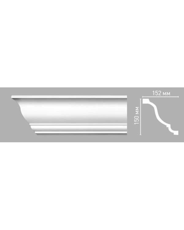 Плинтус потолочный гладкий Decomaster 96267/15 (150х152х2400мм)