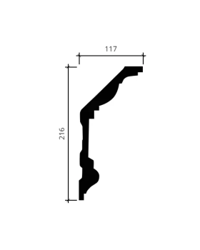 Карниз Европласт 1.50.132 гибкий Пенополиуретан 2000*216*117 мм-foto2