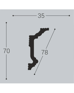 Карниз Bello Deco К5 XPS Полимер 2000*70*35 мм-foto2