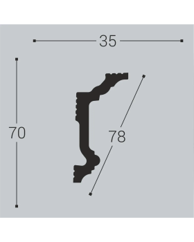 Карниз Bello Deco К5 XPS Полимер 2000*70*35 мм-foto2