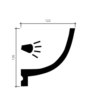 Карниз Европласт 1.50.220 гибкий Пенополиуретан 2000*127*122 мм-foto2
