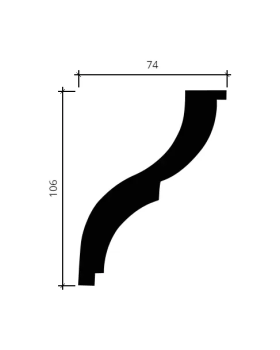 Карниз Европласт 1.50.275 гибкий Пенополиуретан 2000*105*76 мм-foto2