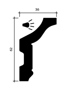 Карниз Европласт 1.50.174 гибкий Пенополиуретан 2000*62*36 мм-foto2