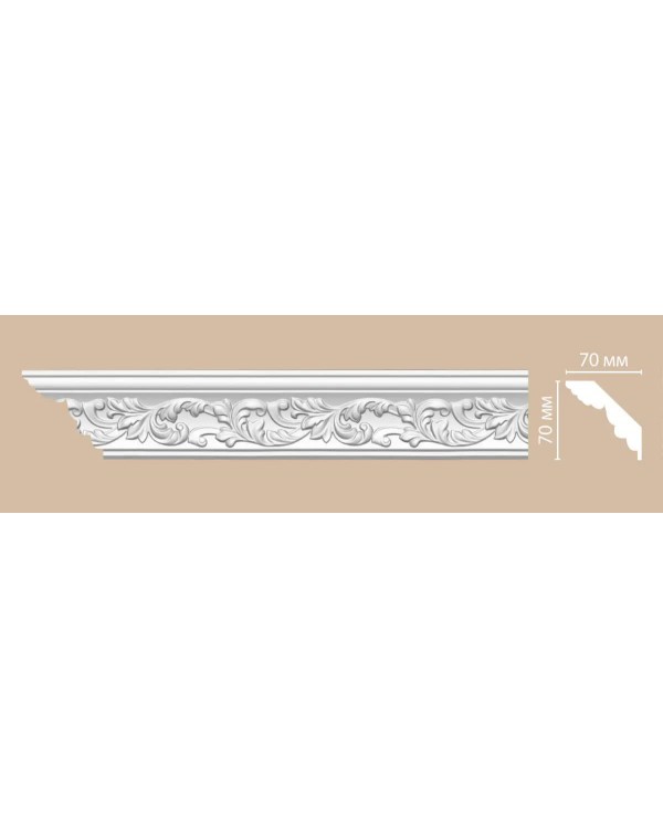 Потолочный плинтус с орнаментом Decomaster 95775 гибкий (70*70*2400)