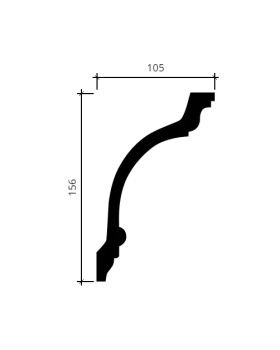 Карниз Европласт 1.50.117 гибкий Пенополиуретан 2000*154*104 мм-foto2