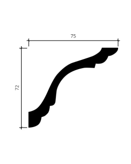 Карниз Европласт 1.50.102 гибкий Пенополиуретан 2000*69*76 мм-foto2