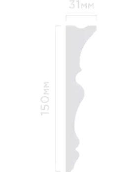 Карниз Hiwood L1404, L1704, M1707 Под покраску Фитополимер 2000*70-150*17-31 мм-foto2