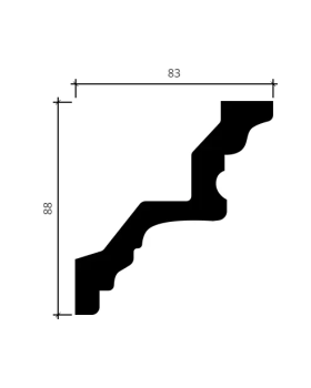 Карниз Европласт 1.50.286 гибкий Пенополиуретан 2000*86*83 мм-foto2