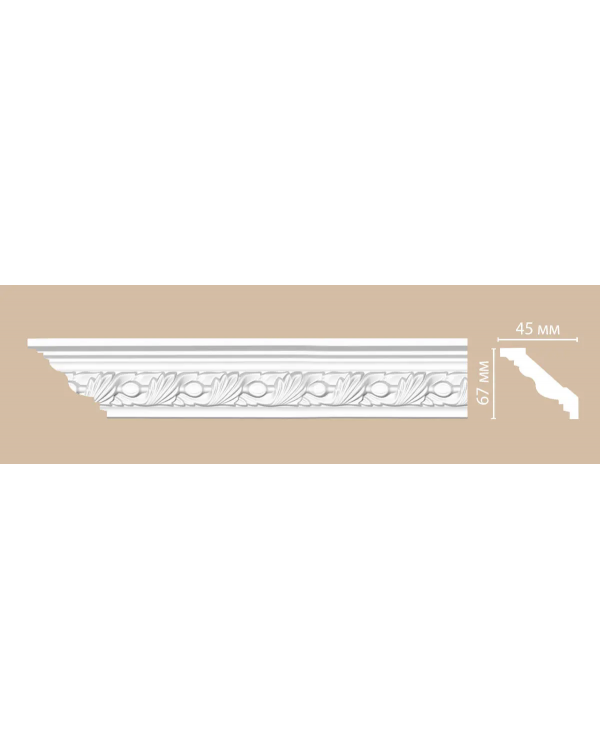 Потолочный плинтус с орнаментом Decomaster 95861 (67*45*2400)