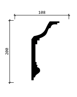 Карниз Decor Dizayn DD513 Полистирол 2000*200*108 мм-foto2