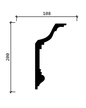 Карниз Decor Dizayn DD513 Полистирол 2000*200*108 мм-foto2