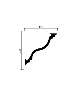 Карниз Decor Dizayn DD504 Полистирол 2000*115*115 мм-foto2