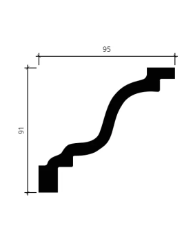 Карниз Европласт 1.50.126 гибкий Пенополиуретан 2000*93*90 мм-foto2