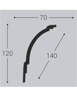 Карниз Bello Deco К18 XPS Полимер 2000*120*70 мм-foto2