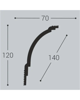 Карниз Bello Deco К18 XPS Полимер 2000*120*70 мм-foto2