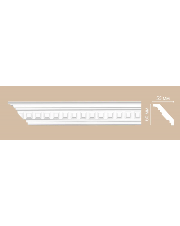 Потолочный плинтус с орнаментом Decomaster 95126 гибкий (60*55*2400)