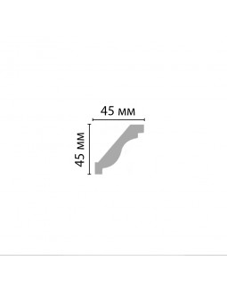 Потолочный плинтус гладкий Decomaster 96612 гибкий (45*45*2400)-foto2