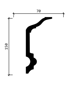 Карниз Decor Dizayn DD505 Полистирол 2000*150*70 мм-foto2