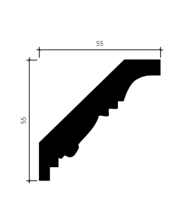 Карниз Европласт 1.50.200 гибкий Пенополиуретан 2000*55*55 мм-foto2