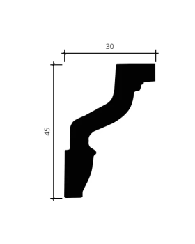 Карниз Европласт 1.50.171 гибкий Пенополиуретан 2000*45*30 мм-foto2