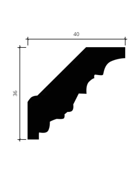 Карниз Европласт 1.50.204 гибкий Пенополиуретан 2000*36*40 мм-foto2