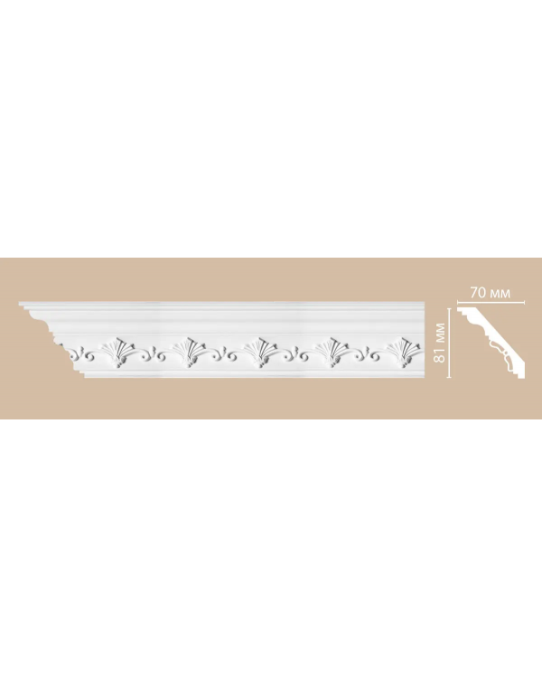 Потолочный плинтус с орнаментом Decomaster DT 9854 (81*73*2400)