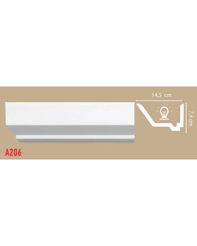 Плинтус потолочный Decomaster A206 (74*145*2000)-foto2