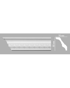 Плинтус потолочный с орнаментом Decomaster 95023 (80х78х2400мм)