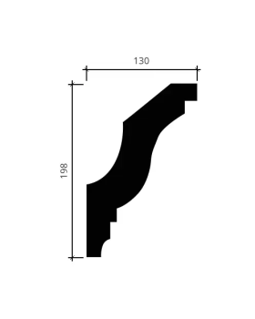 Карниз Европласт 1.50.273 гибкий Пенополиуретан 2000*198*130 мм-foto2