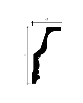 Карниз Европласт 1.50.127 гибкий Пенополиуретан 2000*89*46 мм-foto2