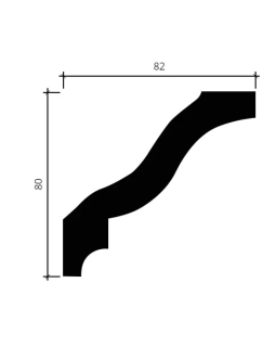 Карниз Европласт 1.50.144 гибкий Пенополиуретан 2000*81*82 мм-foto2