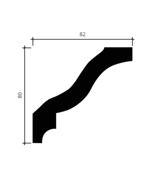 Карниз Европласт 1.50.144 гибкий Пенополиуретан 2000*81*82 мм-foto2