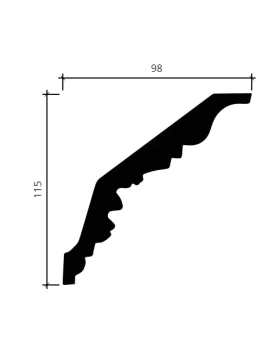 Карниз Европласт 1.50.185 гибкий Пенополиуретан 2000*115*98 мм-foto2