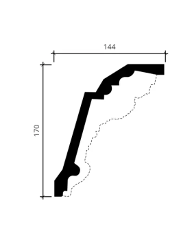 Карниз Европласт 1.50.280 гибкий Пенополиуретан 2000*168*143 мм-foto2