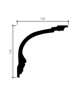 Карниз Европласт 1.50.164 гибкий Пенополиуретан 2000*126*126 мм-foto2