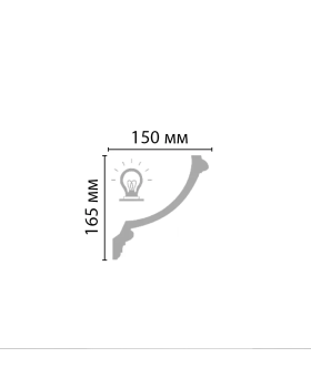 Потолочный плинтус гладкий Decomaster 96900 (165*150*2400)-foto2