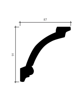 Карниз Европласт 1.50.125 гибкий Пенополиуретан 2000*90*85 мм-foto2